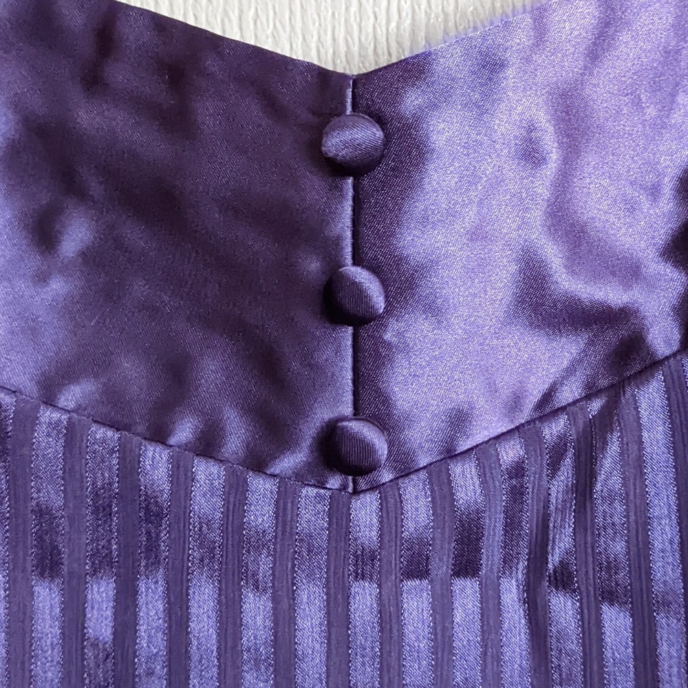 Vintage Amelia's Short Nightgown Slip Purple Satin Thin Straps Size XL - Picture 7 of 16